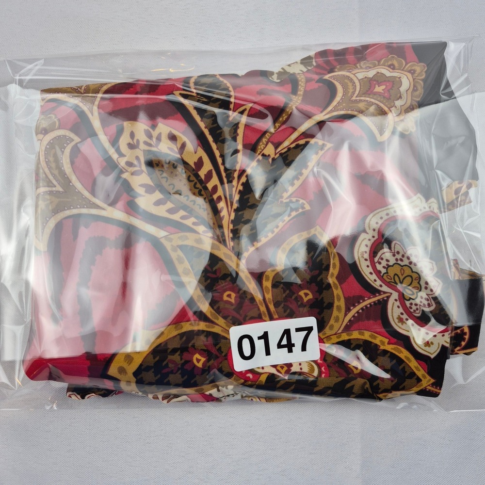 Melissa Paige Patchwork Print Tunic Top Black Red‎ Yellow Roll Tab Sleeve M/L - Picture 12 of 12